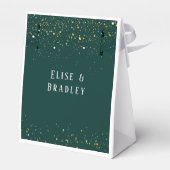 エメラルドグリーンとホワイト金ゴールド牡丹結婚ズ フェイバーボックス (裏面サイド)