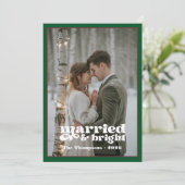 エメラルドグリーンとルビーの新婚夫婦のクリスマス シーズンカード (スタンド正面)