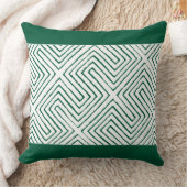 エメラルドグリーンと白アフリカの泥の布のパターン クッション (ブランケット)
