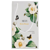 エメラルドグリーンと白カメリア スモールペーパーバッグ (正面)