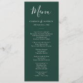 エメラルドグリーンと白結婚のメニュー メニュー (正面)