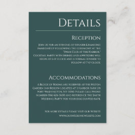 エメラルドグリーンと白結婚詳細- エンクロージャーカード