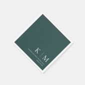 エメラルドグリーンと結婚ホワイト –  スタンダードカクテルナプキン (角)