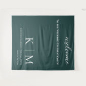 エメラルドグリーンと結婚ホワイト –  タペストリー (正面(横))