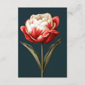 エメラルドグリーンと赤結婚チューリップの服装 エンクロージャーカード (裏面)