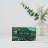 エメラルドグリーンと金ゴールドアゲートの名刺 名刺 (スタンド正面)