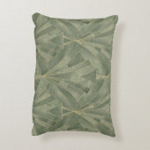 エメラルドグリーンと金ゴールドアールデコパターン アクセントクッション (裏面(縦))