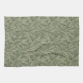 エメラルドグリーンと金ゴールドアールデコパターン キッチンタオル (横)