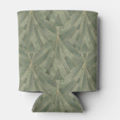 エメラルドグリーンと金ゴールドアールデコパターン 缶クーラー (裏面)