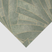 エメラルドグリーンと金ゴールドアールデコパターン 薄葉紙 (詳細)