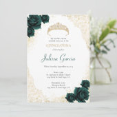 エメラルドグリーンと金ゴールドキンセアニェラ招待状 招待状 (スタンド正面)