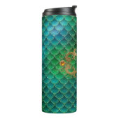 エメラルドグリーンと金ゴールドジェムストーンマーメイドはかりで測 タンブラー (回転左)