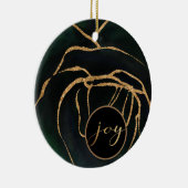 エメラルドグリーンと金ゴールドジョイフォトオーナメント セラミックオーナメント (右)