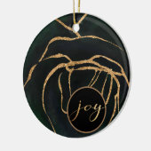 エメラルドグリーンと金ゴールドジョイフォトオーナメント セラミックオーナメント (左)