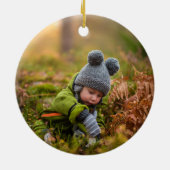 エメラルドグリーンと金ゴールドジョイフォトオーナメント セラミックオーナメント (裏面)