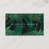 エメラルドグリーンと金ゴールドバラ名刺 名刺 (正面)