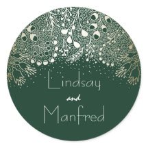 エメラルドグリーンと金ゴールドフィリ結婚グリー