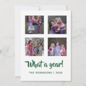 エメラルドグリーンと金ゴールドベルベットダマスクリスマス シーズンカード (正面)