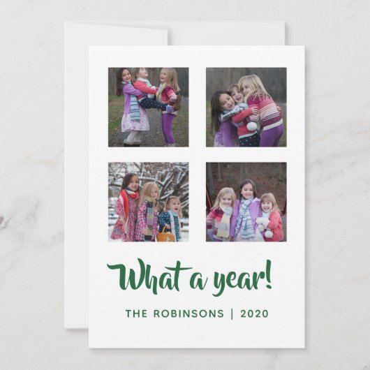 エメラルドグリーンと金ゴールドベルベットダマスクリスマス シーズンカード (正面)