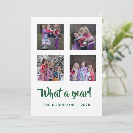 エメラルドグリーンと金ゴールドベルベットダマスクリスマス シーズンカード (スタンド正面)