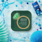 エメラルドグリーンと金ゴールドリング記念日おもしろいの事実  ペーパープレート (パーティー)