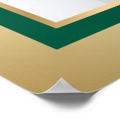 エメラルドグリーンと金ゴールド写真結婚のウェルカムサイン ポスター (角)