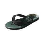 エメラルドグリーンと金ゴールド大理石、大理石背景 キッズビーチサンダル (アングル)