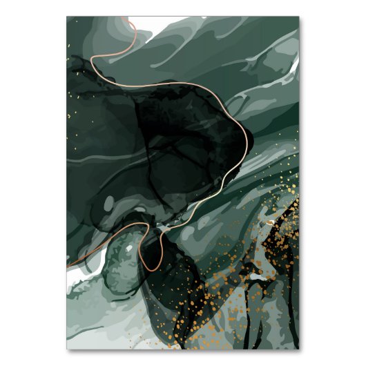 エメラルドグリーンと金ゴールド大理石、大理石背景 テーブルナンバー (正面)