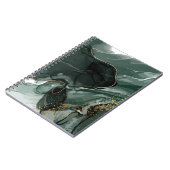 エメラルドグリーンと金ゴールド大理石、大理石背景 ノートブック (左側)