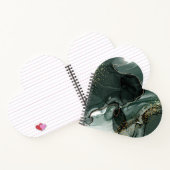 エメラルドグリーンと金ゴールド大理石、大理石背景 ノートブック (内部)