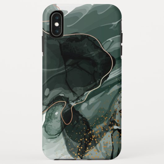 エメラルドグリーンと金ゴールド大理石、大理石背景 Case-Mate iPhoneケース (裏面)