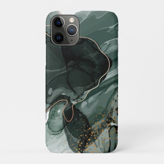 エメラルドグリーンと金ゴールド大理石、大理石背景 Case-Mate iPhoneケース (裏)