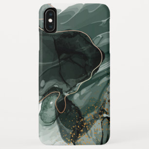 エメラルドグリーンと金ゴールド大理石、大理石背景 iPhone XS MAXケース