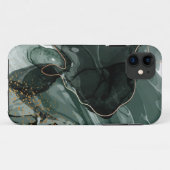 エメラルドグリーンと金ゴールド大理石、大理石背景 Case-Mate iPhoneケース (裏面(横))