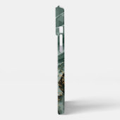 エメラルドグリーンと金ゴールド大理石、大理石背景 iPhoneケース (左側面)