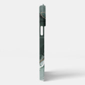 エメラルドグリーンと金ゴールド大理石、大理石背景 iPhoneケース (右側面)