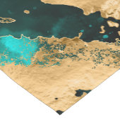 エメラルドグリーンと金ゴールド抽象芸術 ショートテーブルランナー (コーナー)
