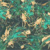 エメラルドグリーンと金ゴールド抽象芸術 シール (正面)