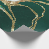 エメラルドグリーンと金ゴールド抽象芸術 ラッピングペーパー (角)