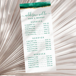 エメラルドグリーンと金ゴールド水彩ラックカード ラックカード