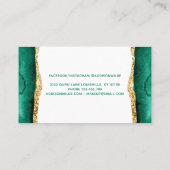 エメラルドグリーンと金ゴールド水彩ロイヤリティカード ロイヤリティカード (裏面)