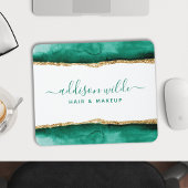 エメラルドグリーンと金ゴールド水彩 マウスパッド