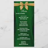 エメラルドグリーンと金ゴールド結婚のメニュー メニュー (正面)