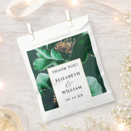 エメラルドグリーンと金ゴールド結婚フローラありがとう フェイバーバッグ