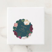 エメラルドグリーンと金ゴールド結婚フローラ フェイバータグ (インサイチュ)