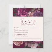 エメラルドグリーンと金ゴールド結婚フローラ 出欠カード (正面)