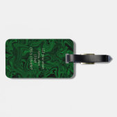 エメラルドグリーンと金ゴールド象モノグラムの ラゲッジタグ (裏面横)