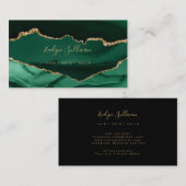 エメラルドグリーンと金ゴールド 名刺 (正面/裏面)