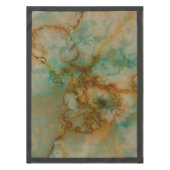 エメラルドグリーンと銅の金ゴールド大理石 テーブルクロス (正面)