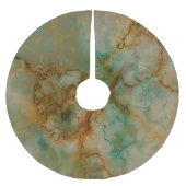 エメラルドグリーンと銅の金ゴールド大理石 ブラッシュドポリエステルツリースカート (正面)